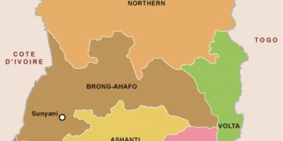 Ghana peta dan daerah