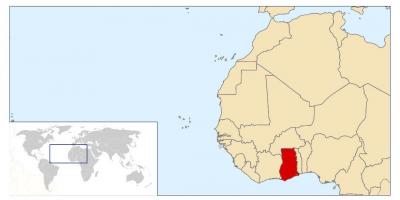 Ghana lokasi pada peta dunia