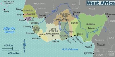 Peta dari ghana, afrika barat